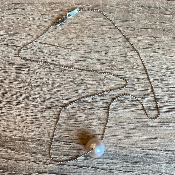 GENUINE 925 Sterling Silver South Sea Freshwater Pearl Pendant Necklace - Picture 7 of 10